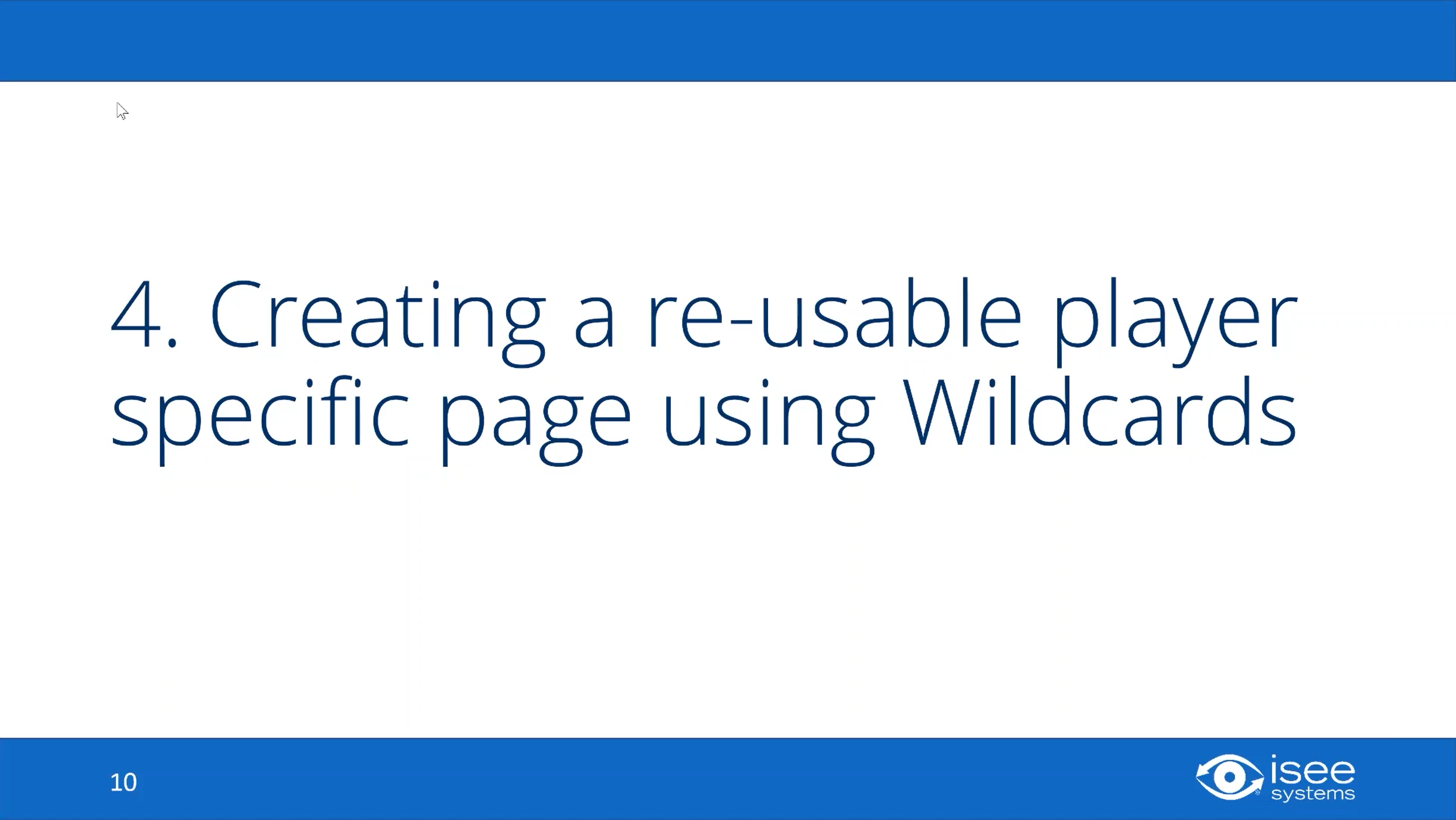 Creating a Reusable Player Specific Page Using Wildcards