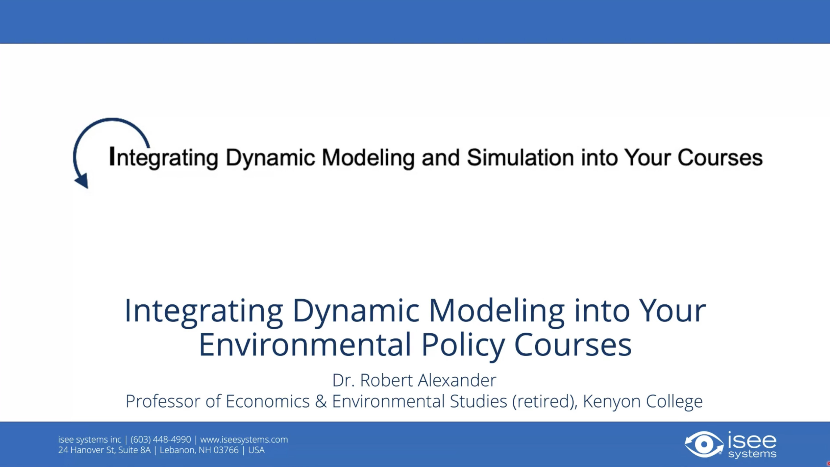 Watch Integrating Dynamic Modeling into Your Environmental Policy Courses